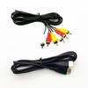 Manija de juego de TV FC roja y blanca de nueve pines, manija de máquina roja y blanca de repuesto, línea AV de 5 m, línea HDMI