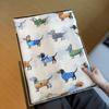Bufanda de Algodón y Lino para Otoño e Invierno Venta Caliente Transfronteriza 180X90 Chal Literario de Viaje para Mujer Patrón de Perro Bufanda Larga Cálida