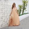 Vestido Nuevo de Encaje para Mujer Exportación Europea y Americana Amazon Cuello en V Cola Vestido de Boda Vestido de Boda Tallas Grandes Ropa para Mujer