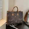 Bolso de Mujer 2025 Nuevo Llegada Moda Simple Gran Capacidad Letra Flor Vieja Bolso Tote Portátil para Viajes Diario Bolso de Mujer
