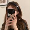 Zhao Lusi - Diadema de perla negra del mismo estilo, diadema de esponja con parte superior de cráneo alto, pinza para el cabello clásica que combina con todo, accesorios para el cabello salientes