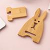 Bonito soporte para teléfono móvil de madera maciza de bambú, soporte universal para mesita de noche, productos de madera, logotipo personalizado al por mayor