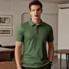 Camisa Polo Masculina de Verão Cor Sólida com Gola Reversível, Manga Curta Casual de Negócios Versátil