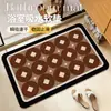 Alfombra de Piso Absorbente para Baño de Cuadros Simples Alfombra de Baño para Tocador de Baño Alfombra de Baño de Lodo Diatomeas Antideslizante