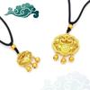Collar con Candado de Larga Vida Fortune Hollow Latón Chapado en Oro Campana Unisex Caja de Cuentas Cadena para Clavícula para Mejores Amigos