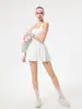 26 Vestido Esportivo de Badminton Novo para o Verão com Gola Quadrada Elástica Confortável, Design Emagrecedor e Elegante, Combinado com Shorts de Segurança Independentes, Saia de Tênis