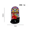 Broche Gato Negro Vidriera de Iglesia Decoración para Bolso Insignia Metálica Gato de Dibujos Animados Accesorios para Pareja Pequeño Regalo