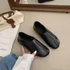 Versión de Cuero Suave~Zapatos Retro de Punta Dividida Uso Bidireccional Mujer 2026 Otoño Nuevo Punta Redonda Versátiles de Moda Mocasines de Suela Suave Venta al por Mayor