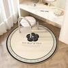 Alfombra Redonda de Terciopelo de Cristal Estilo Crema Lujo Accesible Sala de Estar de Gama Alta Estudio Dormitorio Mesita de Noche Algodón Antideslizante Alfombra para Eliminar el Polvo