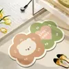 Alfombrilla Tapizada de Barro de Diatomeas con Flores Frescas Alfombrilla Absorbente para Suelo del Hogar Baño Alfombrilla Antideslizante para Inodoro Alfombrilla Resistente al Desgaste para Pies