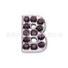 26 Acessórios do alfabeto inglês DIY Chaveiro Pulseira Coleira para animais de estimação Alça fina Acessórios para roupas Diamante roxo