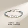 Pulseira de Casal com Cadeado Runxin Pulseira de Corda Tendência Estudantil para Homens e Mulheres Pulseira Trançada Corrente de Namorados Estilo Coreano da Moda