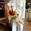 Día del Maestro Terminado Girasol Regalo Ceremonial, Ramo de Girasoles de Hilo Simulado, Regalo de Agradecimiento para Maestros al por Mayor