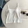Camisola sin mangas de Modal Gris con Almohadillas en el Pecho para Mujer, Adecuada para Usar como Prenda Exterior o Capa Base, Hermoso Diseño en la Espalda, Nuevo Top de Verano 2025