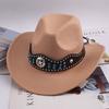 Chapéu Top Étnico Chapéu de Cowboy Ocidental Xizang Xizang Chapéu de Performance Chapéu de Lã Chapéu de Lã Retrô Centro-Europeu e Americano
