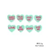 Colgante de Corazón Letras Inglesas Accesorios de Resina DIY Pegamento de Crema Pinza para el Cabello Charms para Crocs Adornos Materiales Pegatinas