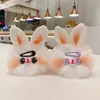 Horquilla de amor hecha a mano Llavero de peluche de conejo Colgante de bolsa de dibujos animados creativo famoso en Internet Joyería de regalo para estudiantes