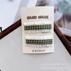 Grampo de Cabelo Infantil Bordado com Babados Quadrado Floral BB Clip para Menina Grampo de Cabelo para Bebê Clip para Franja de Menina Acessório de Cabeça