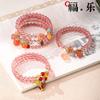 Pulsera de Cristal de Fresa Natural [Piedra Flor de Durazno] Cristal Flor de Durazno Rosa Hielo Cristal Rosa Pulsera Femenina Cristal Rojo Paloma