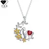 Knn-1322 Colar Flor Gato Guardião da Lua para Mulheres, Novo Estilo Transfronteiriço, Sensação de Luxo, Cravejado com Diamantes, Corrente de Clavícula que Não Desbota
