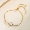 Nuevo y simple pulsera de celebridad de internet de moda europea y americana para mujer con microincrustaciones exquisita pulsera ajustable versátil en stock