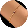 Pulsera de Cadena de Caja de Circonita Colorida Retro Europea y Americana Pulsera Dorada para Dama Joyería Incrustada Regalo de Cumpleaños