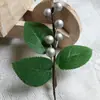 1cm Fresa de simulación DIY sombrero accesorios para el cabello corona fruta roja Decoración de Navidad rama de fruta roja enrollada a mano Accesorios de Navidad