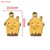 Colgante de Acero Inoxidable Chapado Eléctricamente en Oro de 18K Corazón Casa de Bolsillo Elemento Marino Material para Pulsera Collar Pendientes DIY