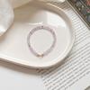 Pulsera de Cristal Natural Femenina Cristal de Fresa Piedra Lunar Amatista Pulsera Simple Chica Mano Estilo Fino Venta al por Mayor