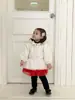 Ropa para Niños de Jenny Estilo Coreano Ropa de Invierno para Bebé Niña Vestido de Princesa Rojo de Malla Navideño Vestido Acolchado para Niñas