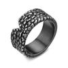 Anillo de Diseño de Industria Pesada Europea y Americana con Textura Irregular de Lava Anillo Grueso de Acero de Titanio Personalizado Street Hip Hop