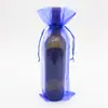 Bolsa de organza con cordón color vino tinto 15*37 multicolor bolsa de gasa transparente a prueba de polvo para champán bolsa de gasa para regalo de vino tinto