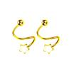 Arete Espiral Curvo Distintivo Versátil Arete Giratorio Arete de Hueso Libre para Dormir Hebilla de Oreja Botón de Tornillo de Perla Redonda Pendiente Mujer