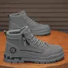 Botas de Trabajo de Caña Alta para Exteriores, Botas Martin Antideslizantes y Resistentes al Desgaste, Zapatos de Senderismo y Trabajo para Hombre, Zapatos de Protección Laboral para Hombre en Sitios de Construcción de Otoño e Invierno