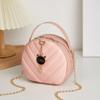 Bolso pequeño redondo con relieve 2023, bolso pequeño sencillo, bolso pequeño, bolso de cadena para estudiantes con entrega transfronteriza de Amazon, bolso de mujer