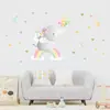Br62827 Elefante Lindo de Dibujos Animados Rocía Corazones de Colores Ins Adhesivo Autoadhesivo para Pared Dormitorio Habitación de Niños Pegatina Decorativa