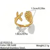 Anillo de Acero Inoxidable Estilo Océano de Verano, Cangrejo, Estrella de Mar, Concha Joyería de Moda, Acero de Titanio Chapado en Oro Accesorios de Playa Venta al por Mayor