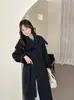 Abrigo largo de doble cara con mezcla de lana de alpaca, nuevo estilo otoño/invierno, abrigo de lana engrosado y cálido para mujer