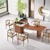 Conjunto Moderno Simples de Mesa de Chá e Cadeiras de Madeira Maciça Novo Chinês de Alta Qualidade Zen Sala de Chá Mesa de Chá Escritório Uso Doméstico Mesa para Preparo de Chá