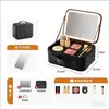 Bolsa de Maquillaje con Luz, Gran Capacidad, Compartimentos Divididos, Almacenamiento Portátil, con Espejo, Estuche de Viaje para Maquillador Profesional, Caja de Maquillaje
