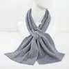 Promoção de Liquidação Cachecol Simples de Tricô Cruzado para Mulheres, Novo Estilo Outono e Inverno, Cor Sólida Quente, Estilo College, Versão Coreana, Cachecol Pequeno Estilo Soft Girl