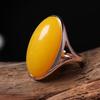 Anel Antigo de Cera de Abelha para Homens e Mulheres Anel Ajustável de Âmbar Amarelo Frango Pulseira de Sangue Púrpura de Segunda Geração Anel de Cera de Abelha