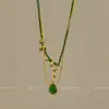 Colar de Flor com Contas Verdes para Mulheres, Estilo de Férias, Empilhável Multicamadas, Incrivelmente Lindo, Corrente Personalizada para Clavícula, Colar para Férias na Praia