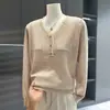 Nova Camisa de Tricô de Outono da Mamãe, Moda e Nobre, Camisa Base Fina de Manga Longa para Mulheres de Meia-Idade e Idosas, Outono/Primavera
