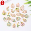 Accesorios de Colgante de Flor de Perla de Jardín Monet Dorada Estilo Antiguo, Pulsera de Cuerda Trenzada Multicolor Accesorios Semi-Terminados