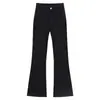 Calça Jeans Marrom Micro-Lam Feminina Outono e Inverno Forrada com Lã Espessada Plus Size para Meninas Cheinhas Calça Slim Nove Pontos
