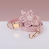 Collar de terciopelo para mascotas Fan ha boss nuevo lindo lazo de flor traje de cuerda de tracción letras láser