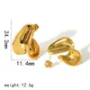 Europa y Estados Unidos transfronterizos aretes de oro de 18k titanio acero irregular curvos aretes para mujer simples estilo ins sensación de lujo ligero alta gama
