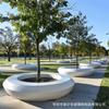 Asientos para Piscina de Árbol de Fibra de Vidrio, Taburetes para Árbol de Paisaje de Jardín al Aire Libre y Parques, Sillas Cuadradas para Maceteros con Forma Especial para Centros Comerciales, Personalizado