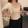 Camiseta Ai Chunshi de verano con lazo protector solar, ligera, transpirable, agradable para la piel y combinable para mujer.